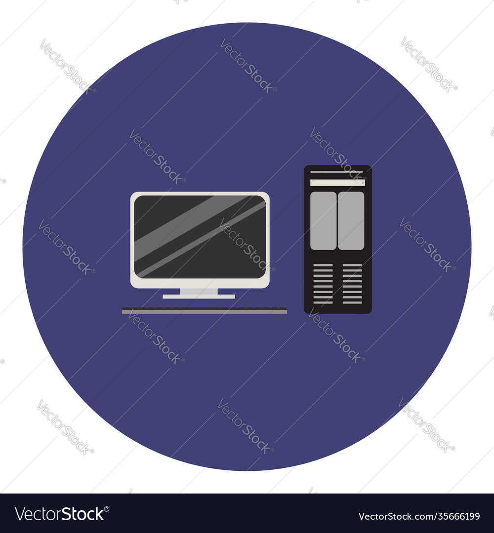 Big computer on a white background