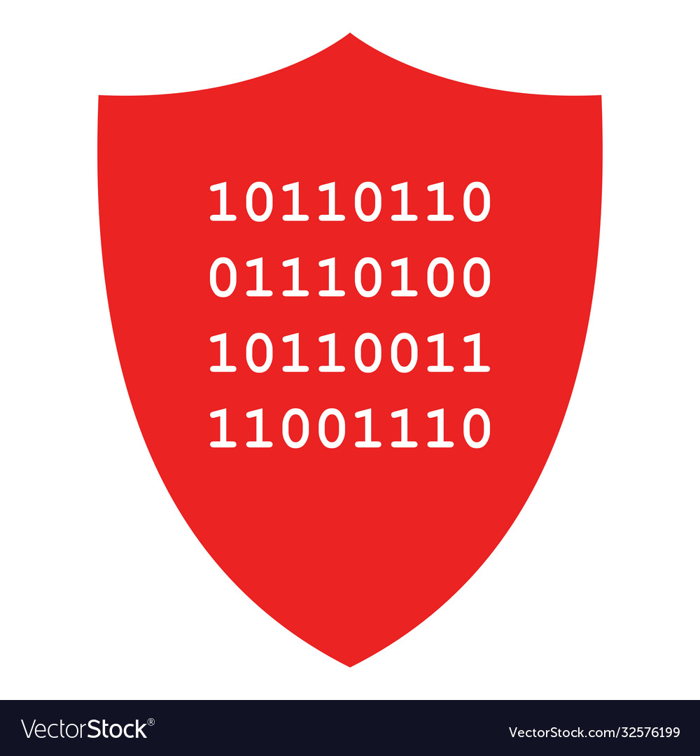 Binary code and shield