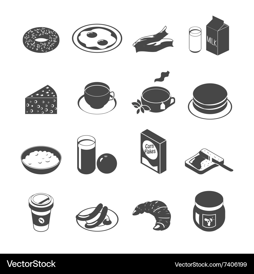Breakfast icon set Royalty Free Vector Image - VectorStock