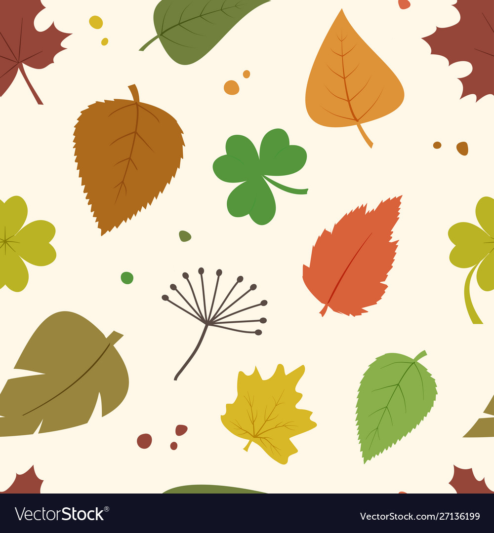 Decorative seamless pattern with autumn different Vector Image Decorative seamless pattern with autumn different