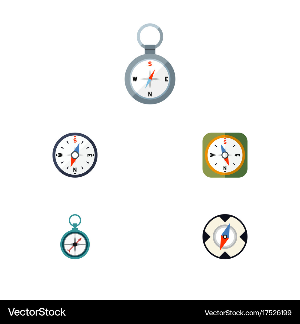 Flat icon compass set of measurement Royalty Free Vector
