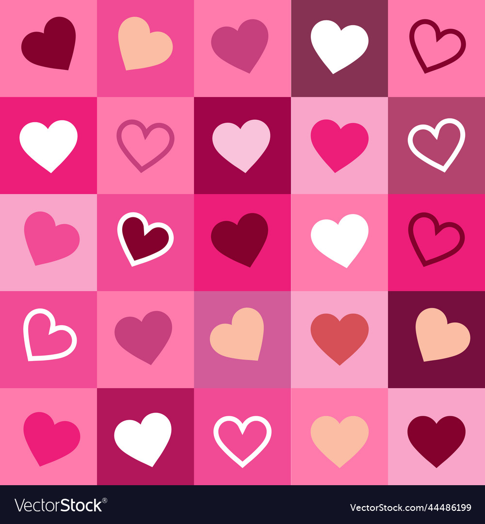 Heart pattern pink colorful many shade color