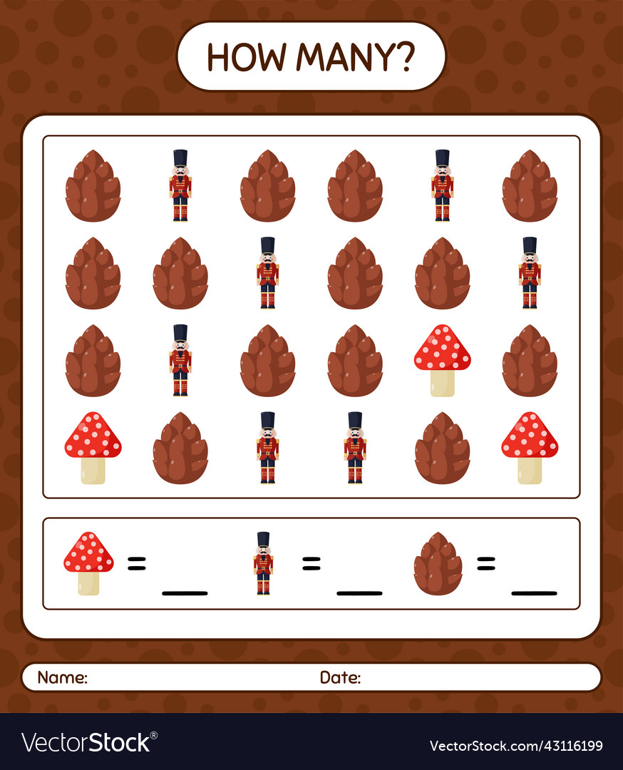 How many counting game with christmas icon Vector Image How many counting game with christmas icon