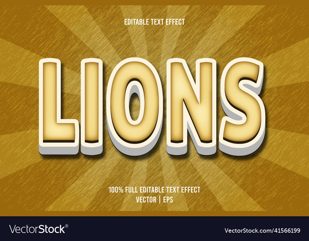 Lions editable text Effect 3 dimension emboss