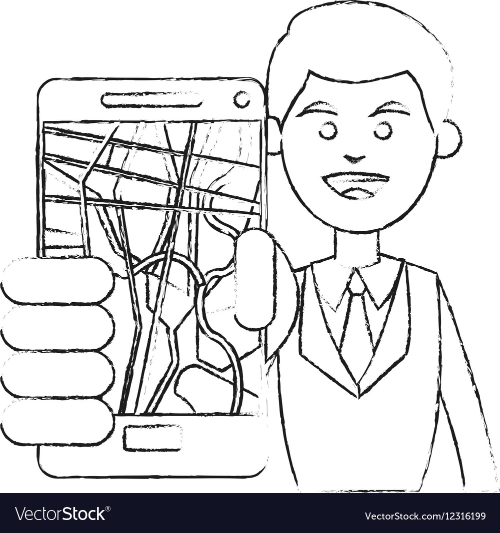 Man and smartphone with gps app design