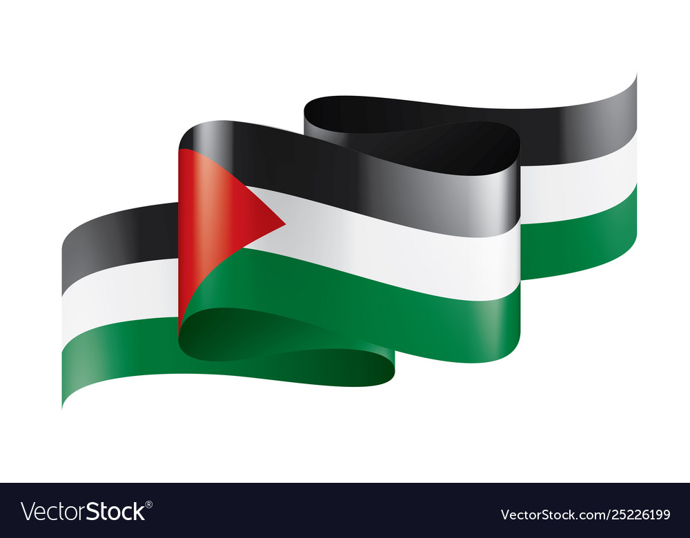 Palestine flag on a white