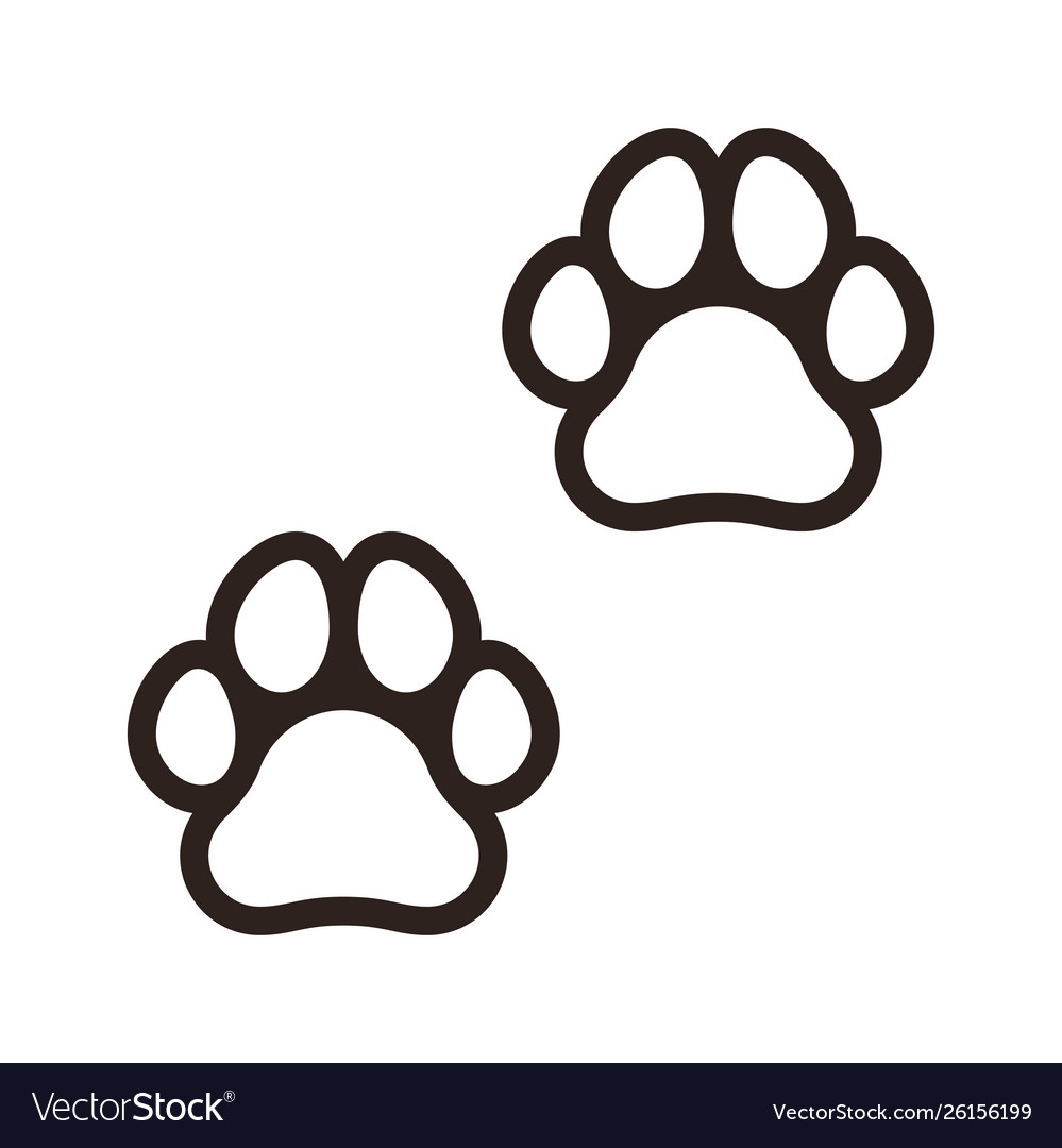 Paw prints sign Royalty Free Vector Image - VectorStock