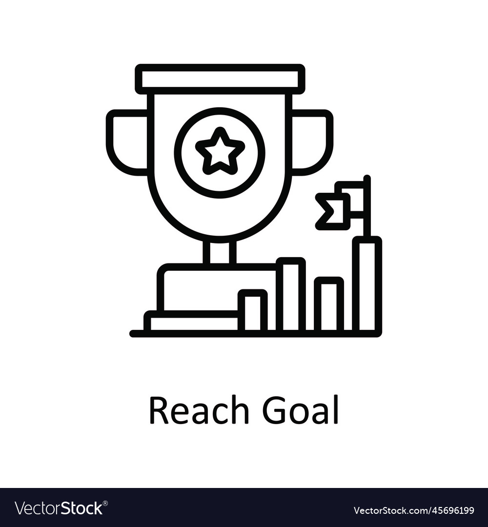 Reach goal outline icon design