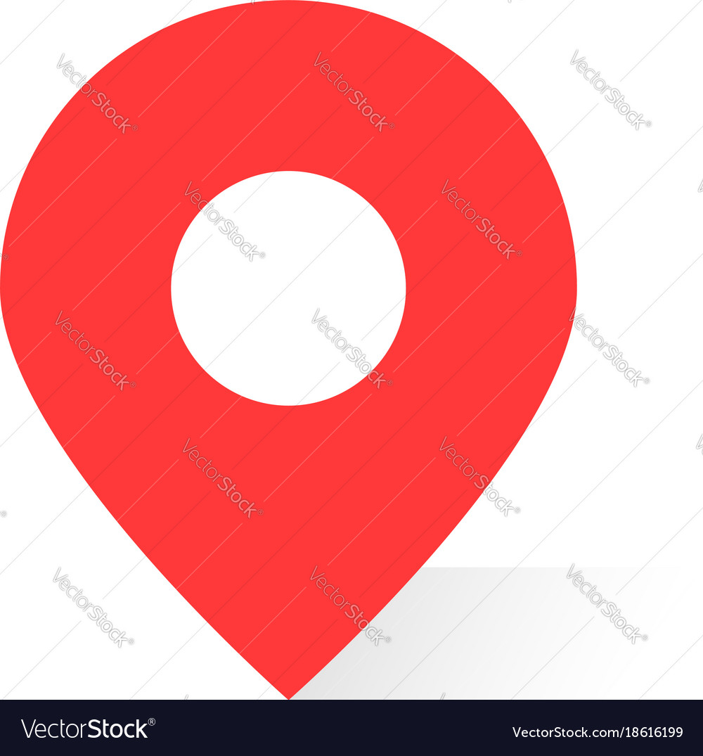 Red Map Pin with Shadow