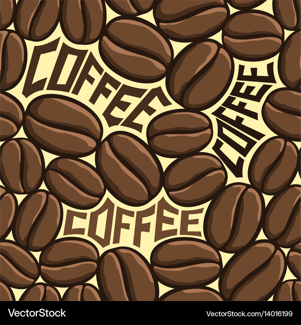 Seamless pattern coffee beans Royalty Free Vector Image