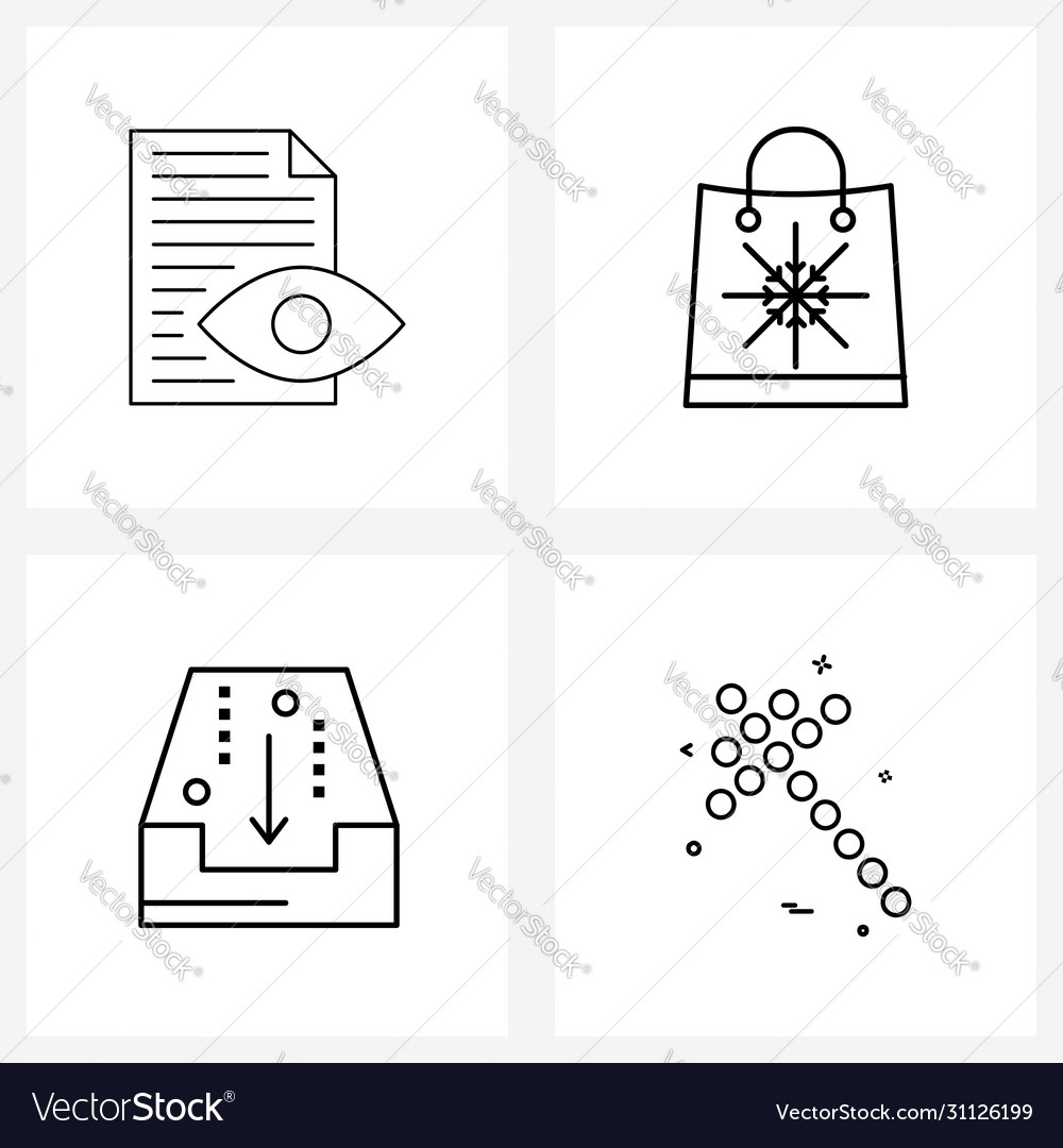 Set 4 ui icons and symbols for document bold