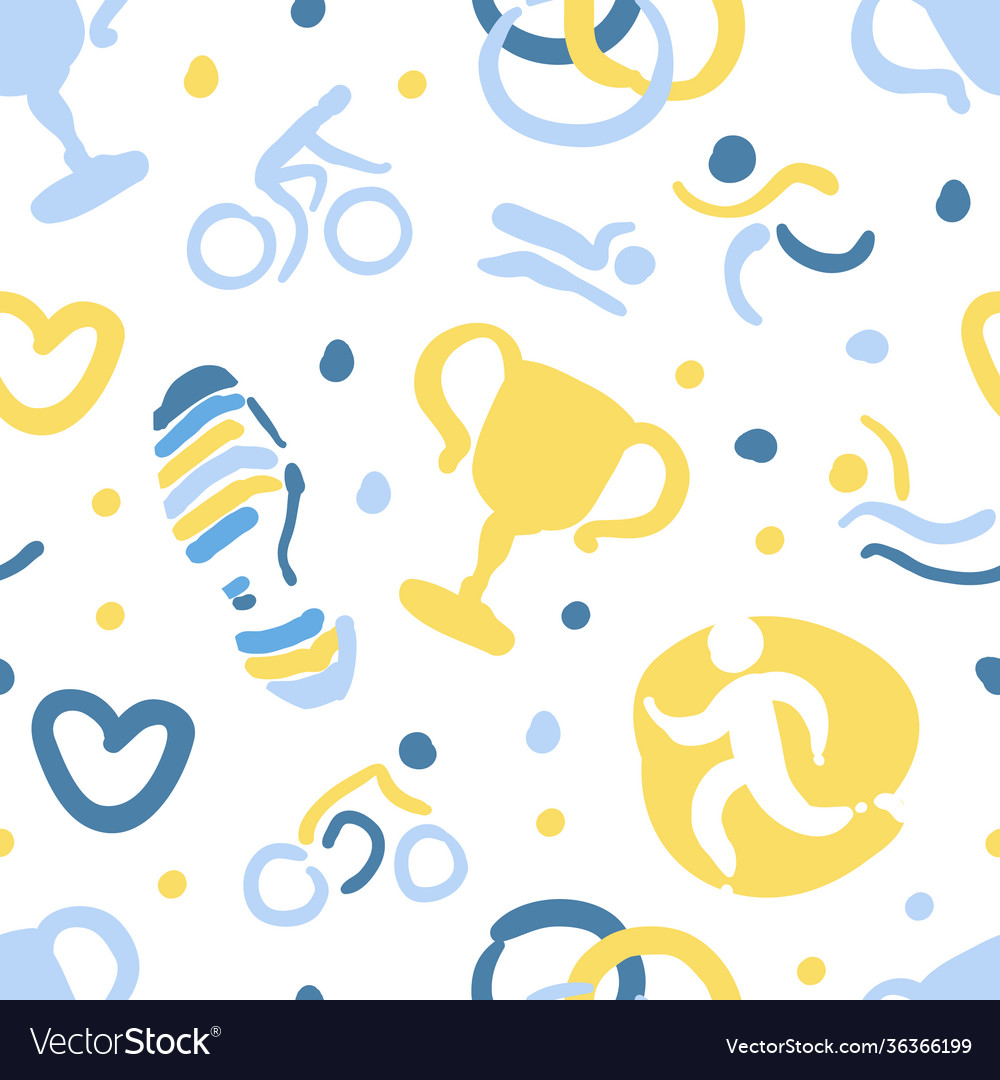 Triathlon seamless pattern sports club endless