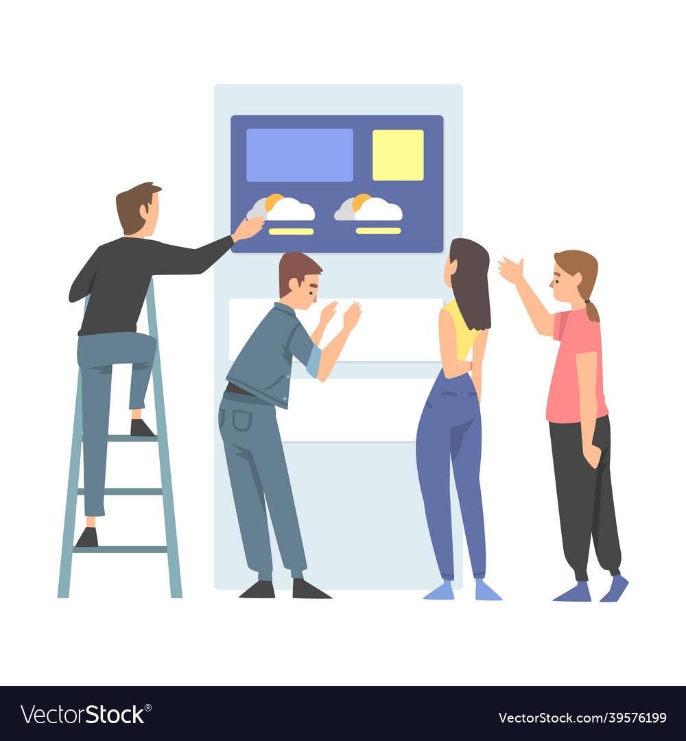 Ux or user experience designer creating product Vector Image Ux or user experience designer creating product