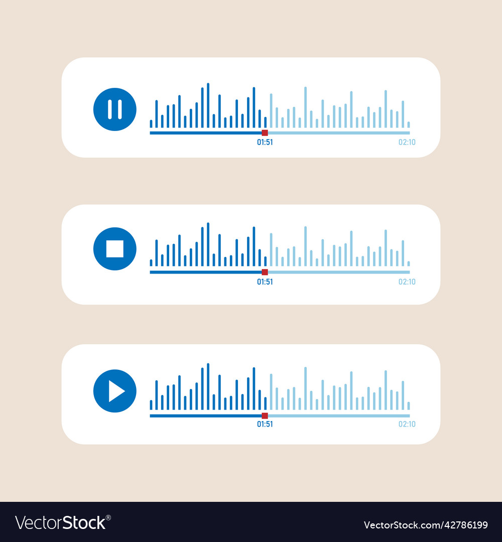 Voice message or audio track interface