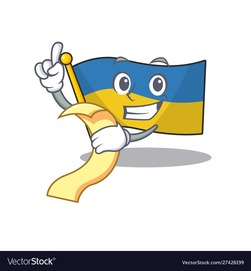 With menu flag ukraine in character shape