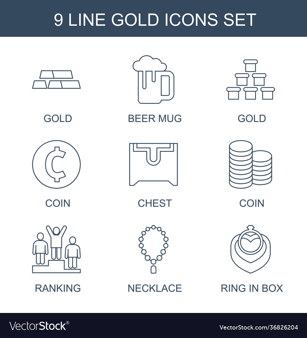 9 gold icons