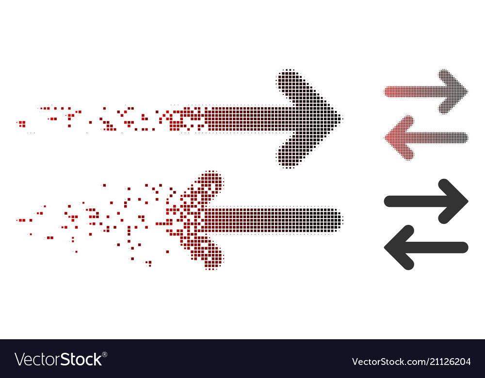 Beschädigtes Pixel-Halbton-Flip horizontales Symbol