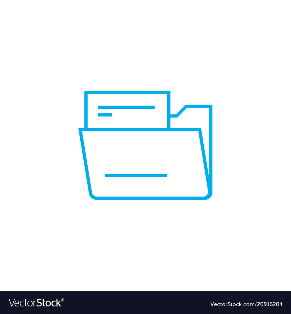 Document folder linear icon concept