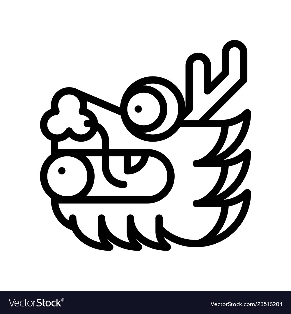 Chinese New Year Dragon Head Outline - Draw-flatulence