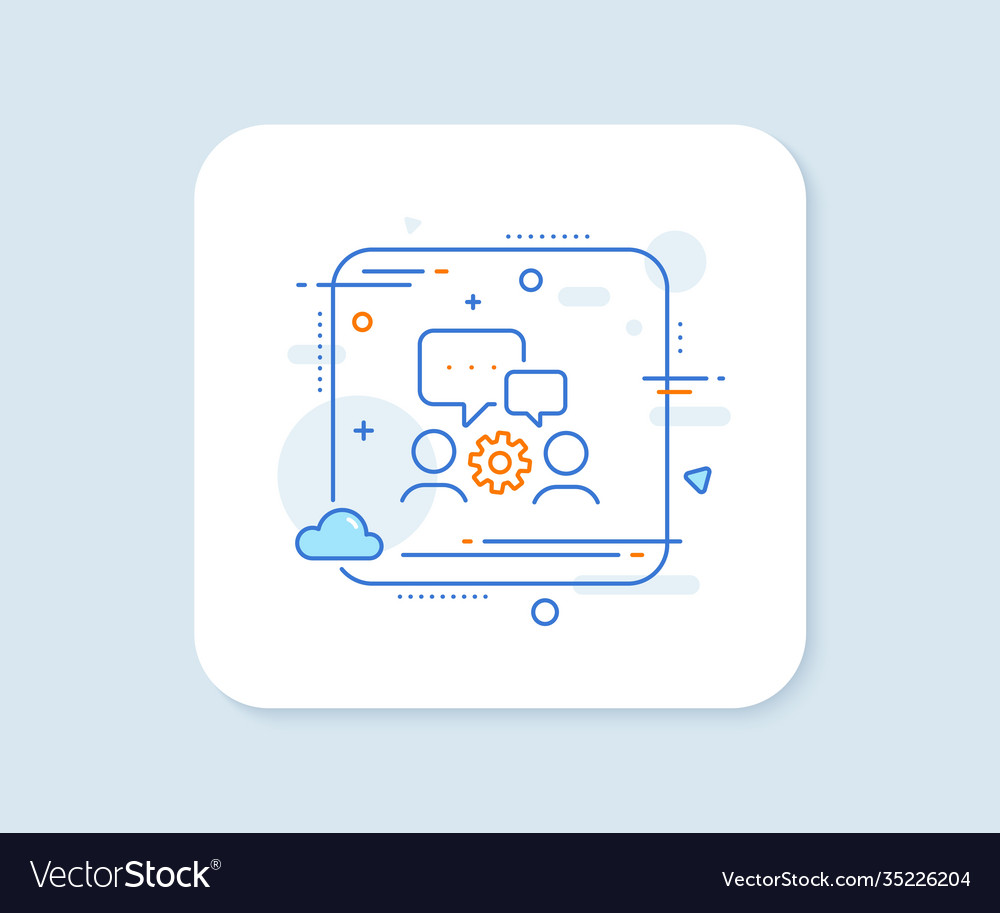 Engineering team line icon engineer or architect vector image Engineering team line icon engineer or architect