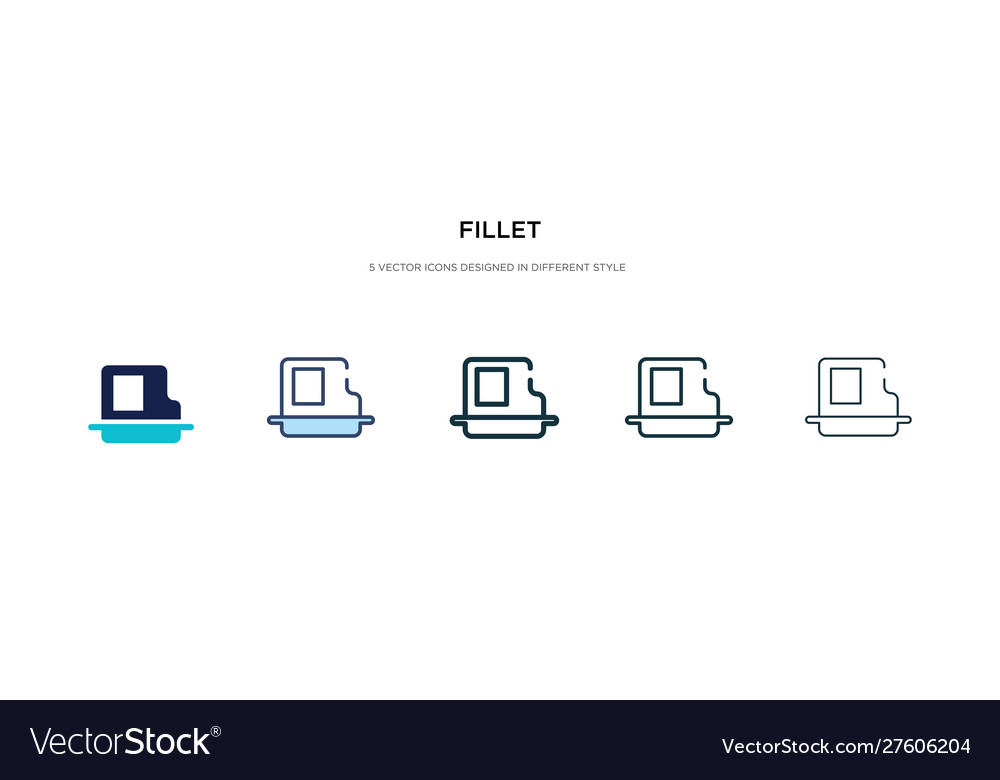 Fillet icon in different style two colored