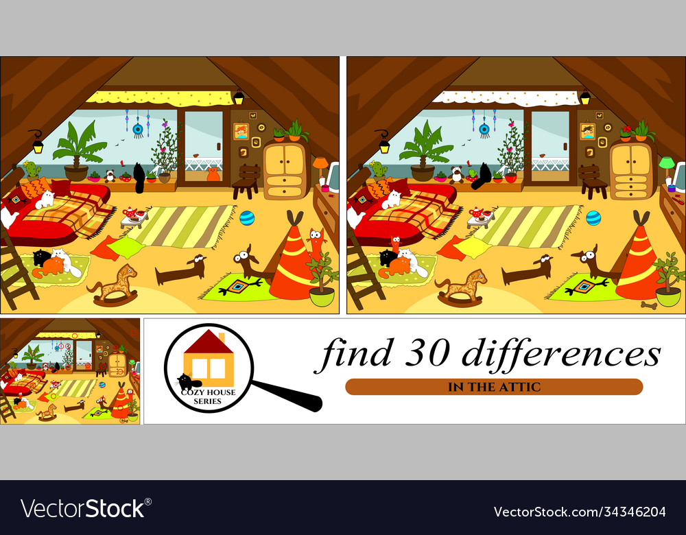 Find 30 differences Royalty Free Vector Image - VectorStock