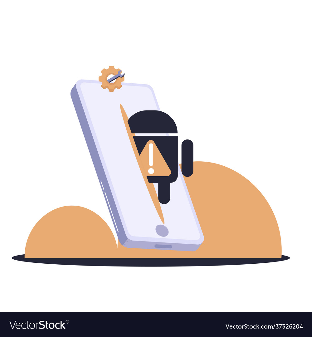 Isolated alert android programming vector image Isolated alert android programming