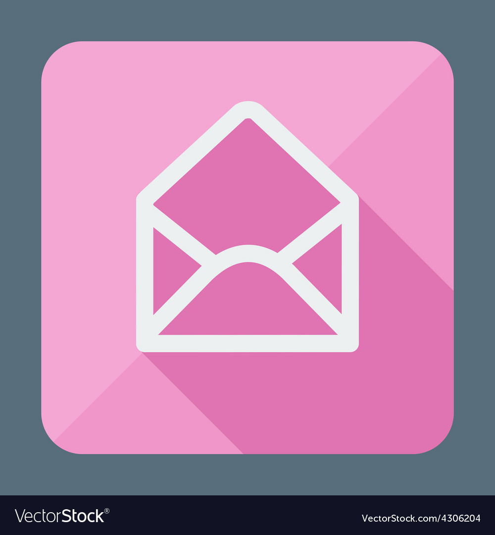 Mail icon open envelope flat design