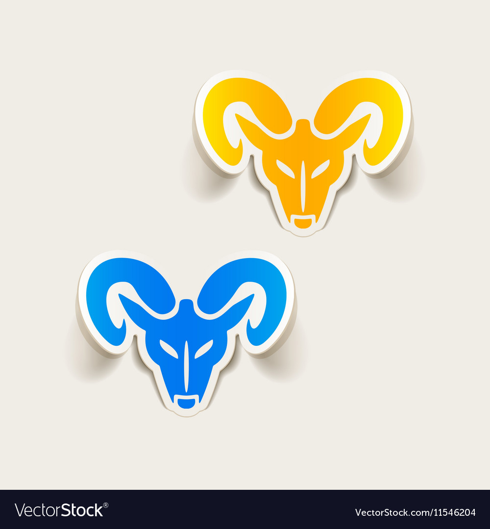 Realistic design element head of the ram