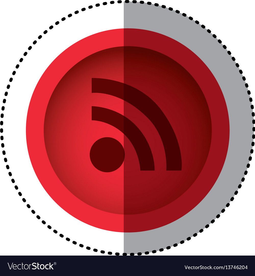 Red round symbol wifi connection icon