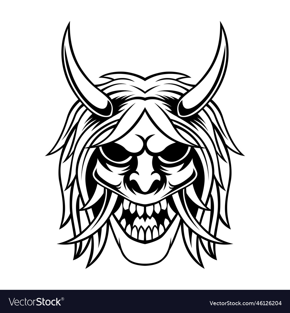 Samurai black and white ronin shinigami Royalty Free Vector