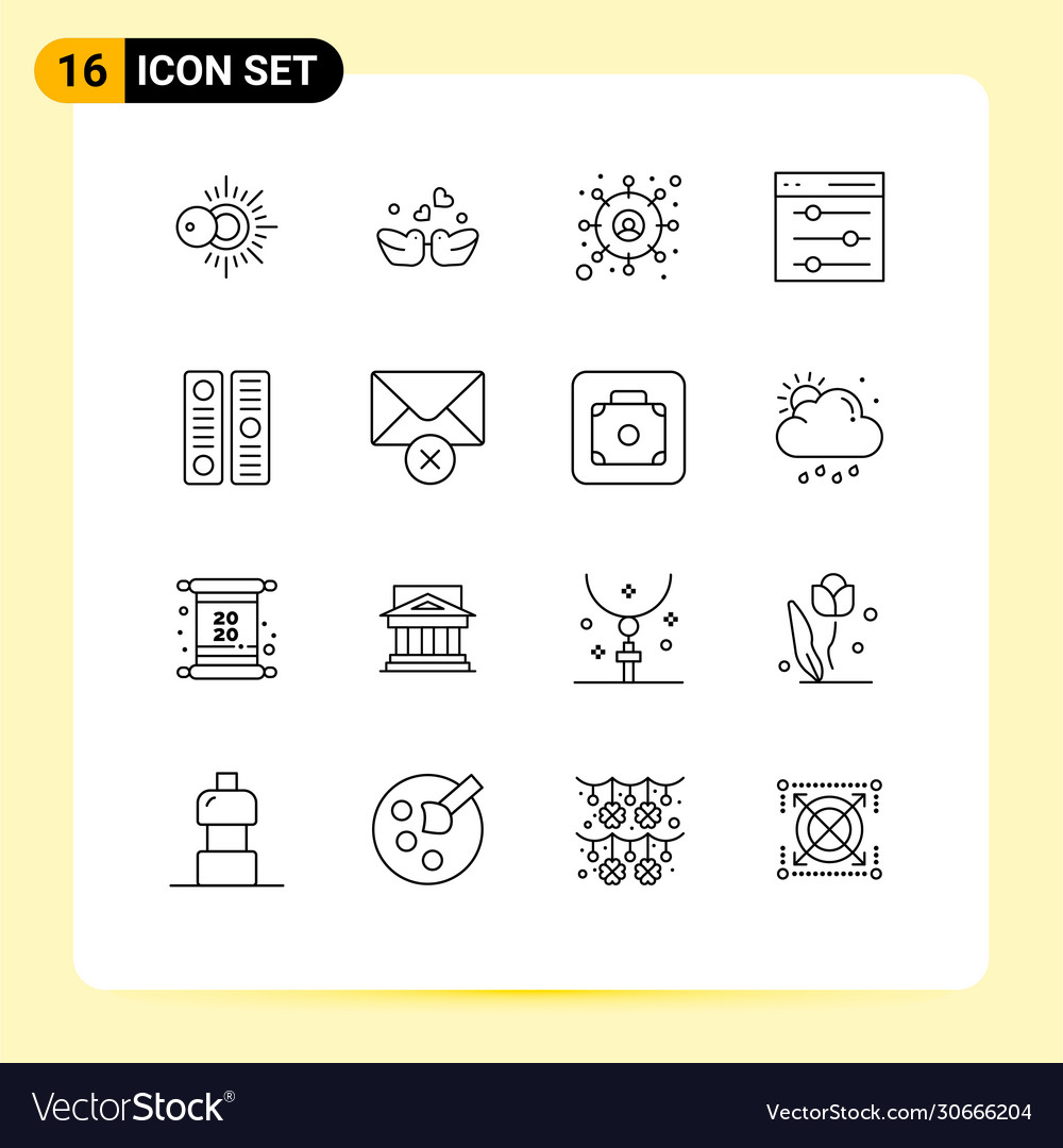 Set 16 modern ui icons symbols signs for file