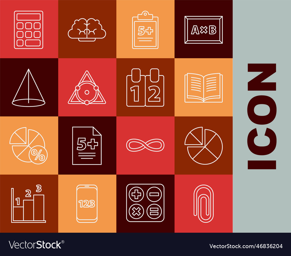 Set line book with word mathematics abacus vector image Set line book with word mathematics abacus
