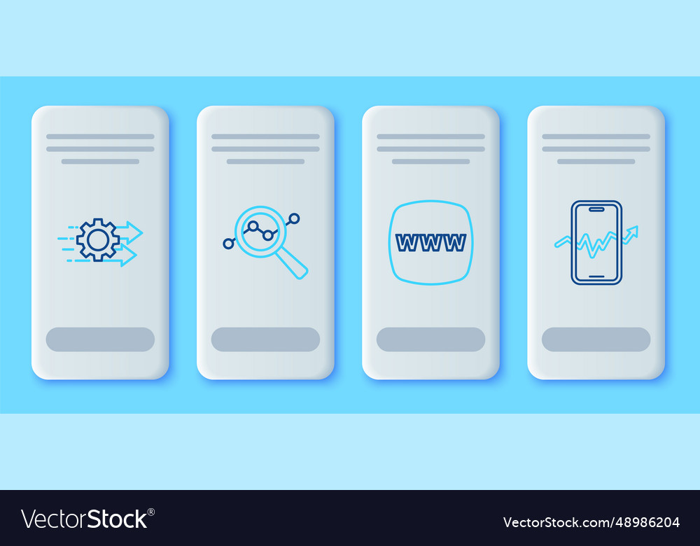 Set line search data analysis website template vector image Set line search data analysis website template