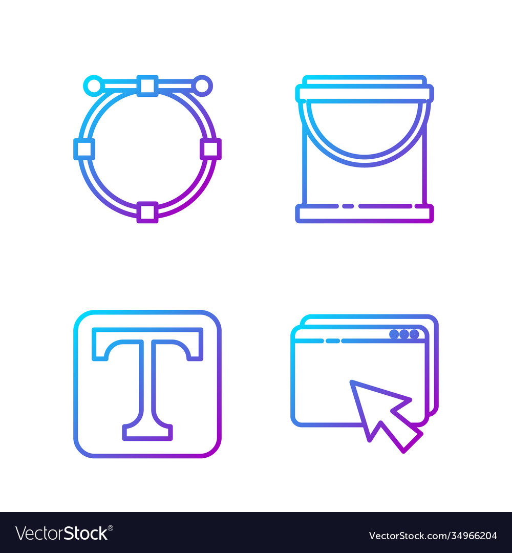 Set line web design and development text circle vector image Set line web design and development text circle