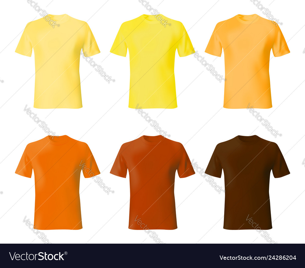 Shirt design template set herren t gelb vector image Shirt design template set herren t gelb