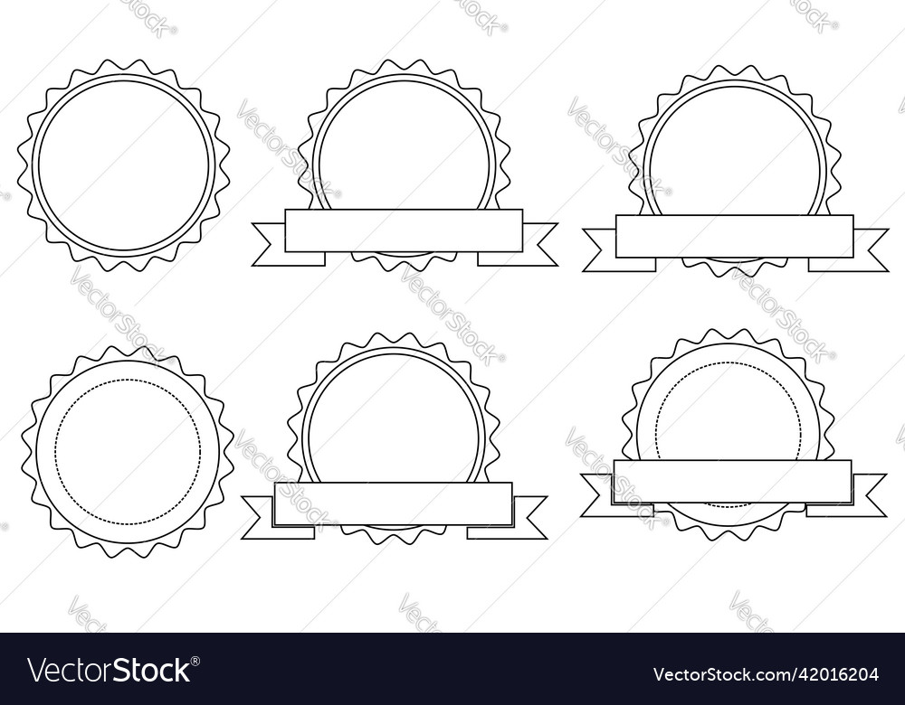 Simple set 6 template symbol circle with star