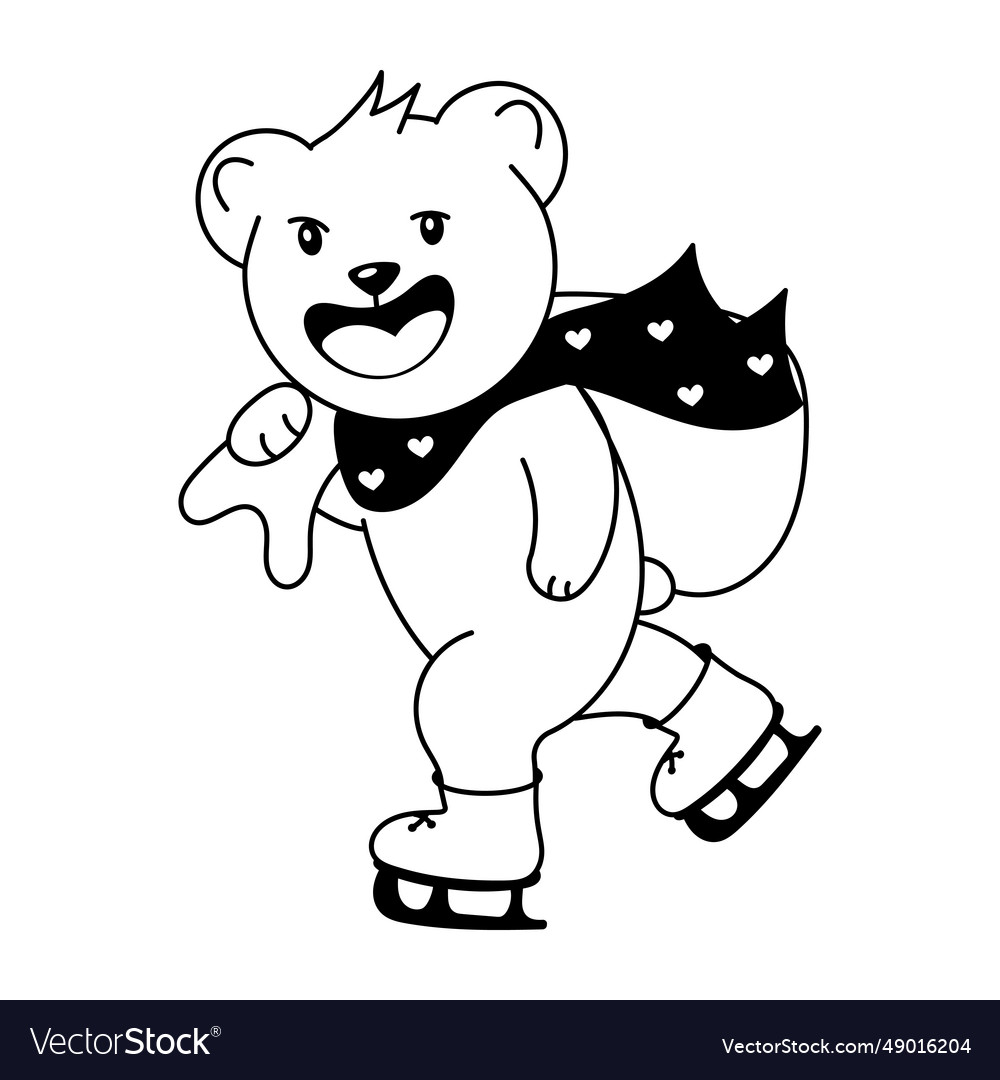 Skating bear Royalty Free Vector Image - VectorStock