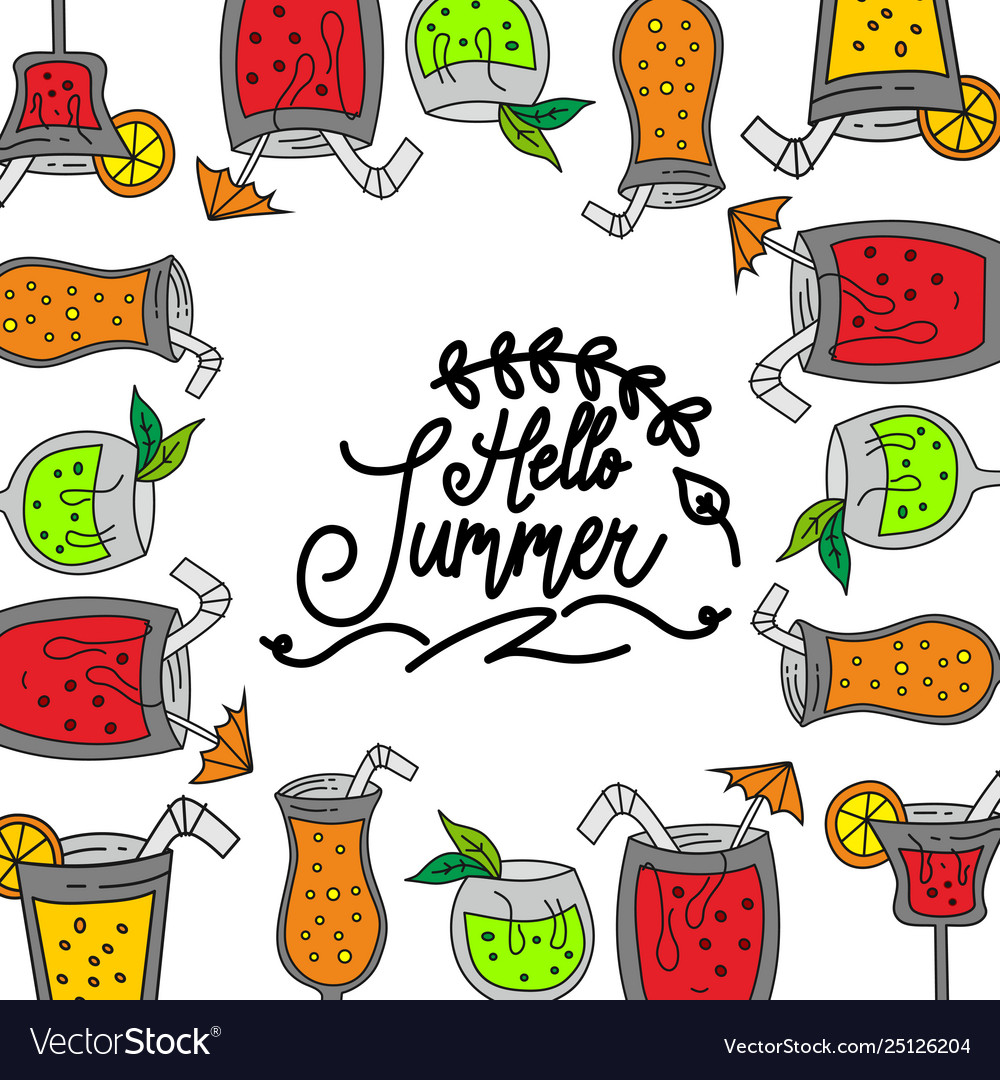 Summer frame text template background vector image Summer frame text template background
