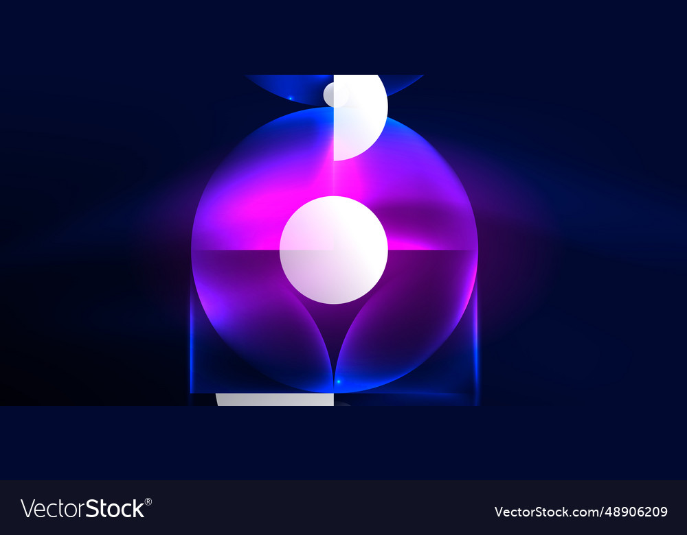 Abstract background shiny glowing neon color round