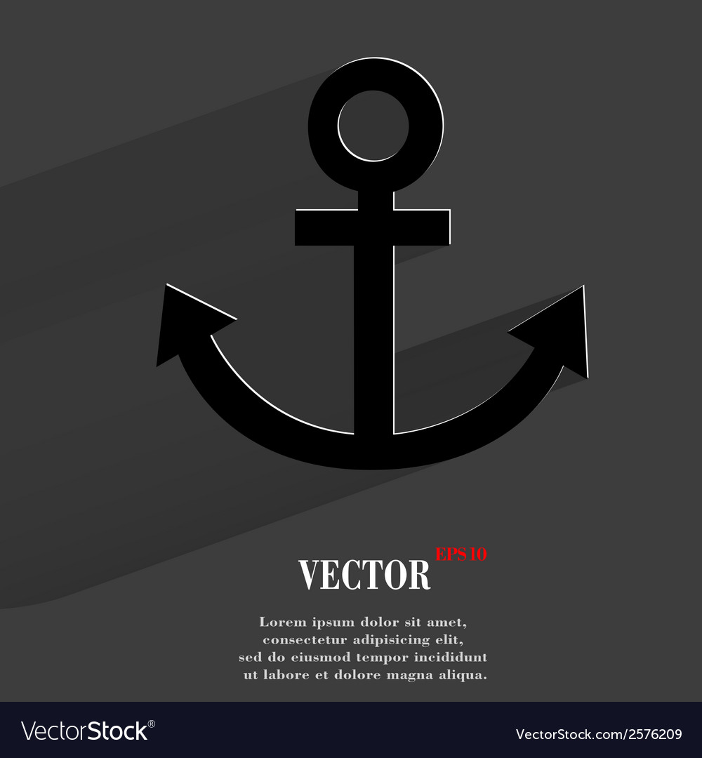 Anchor flat modern web button with long shadow