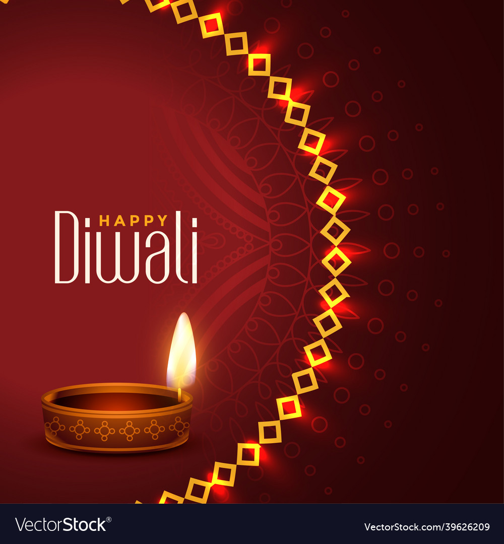 Attractive happy diwali traditional festival Vector Image