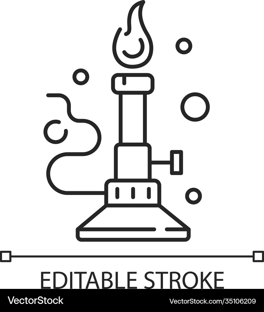 Bunsen burner linear icon Royalty Free Vector Image