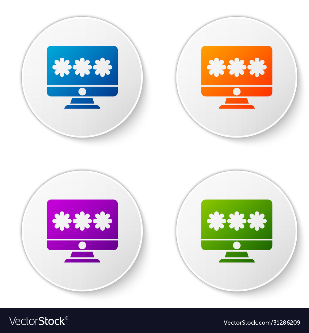 Color monitor with password notification icon vector image Color monitor with password notification icon