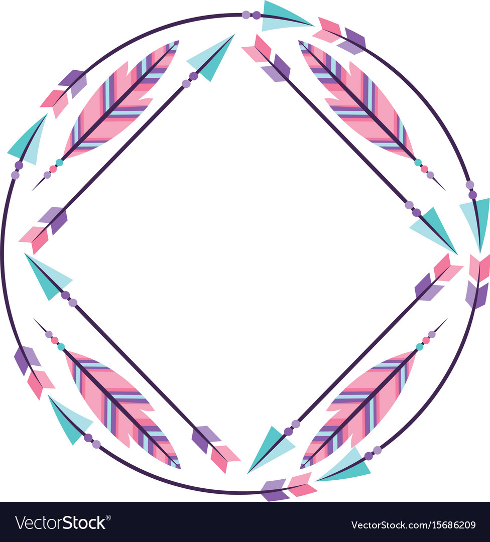 Decorative arrows with feathers boho style