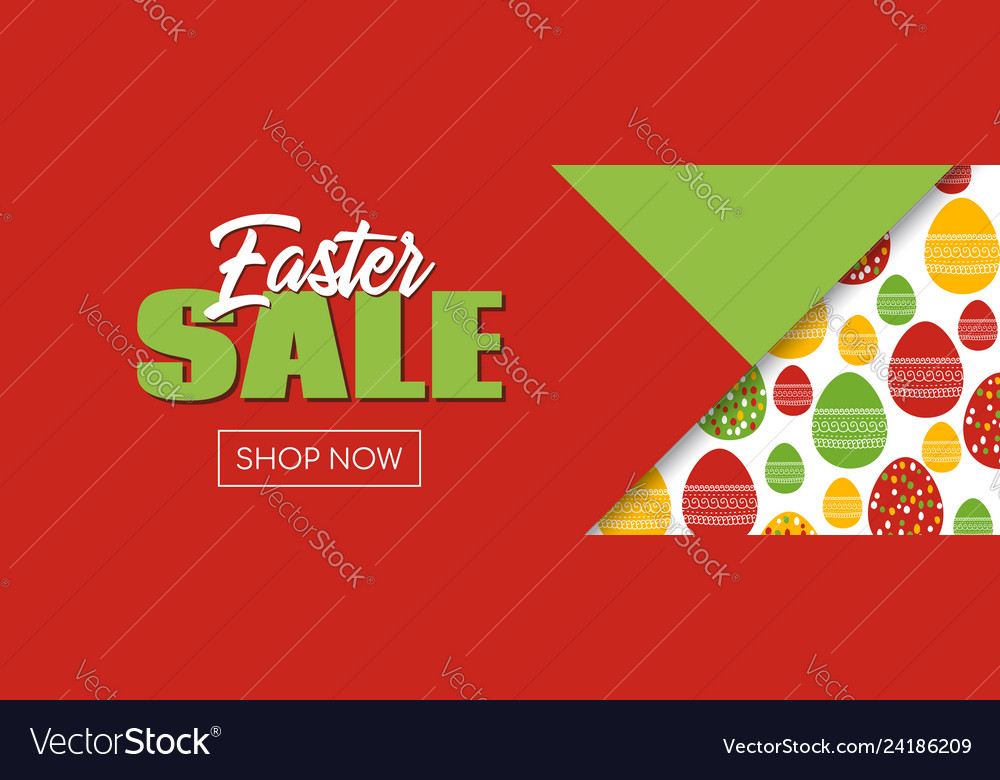 Easter Sale Banner Shop Now Facebook Event Size Vector Image
