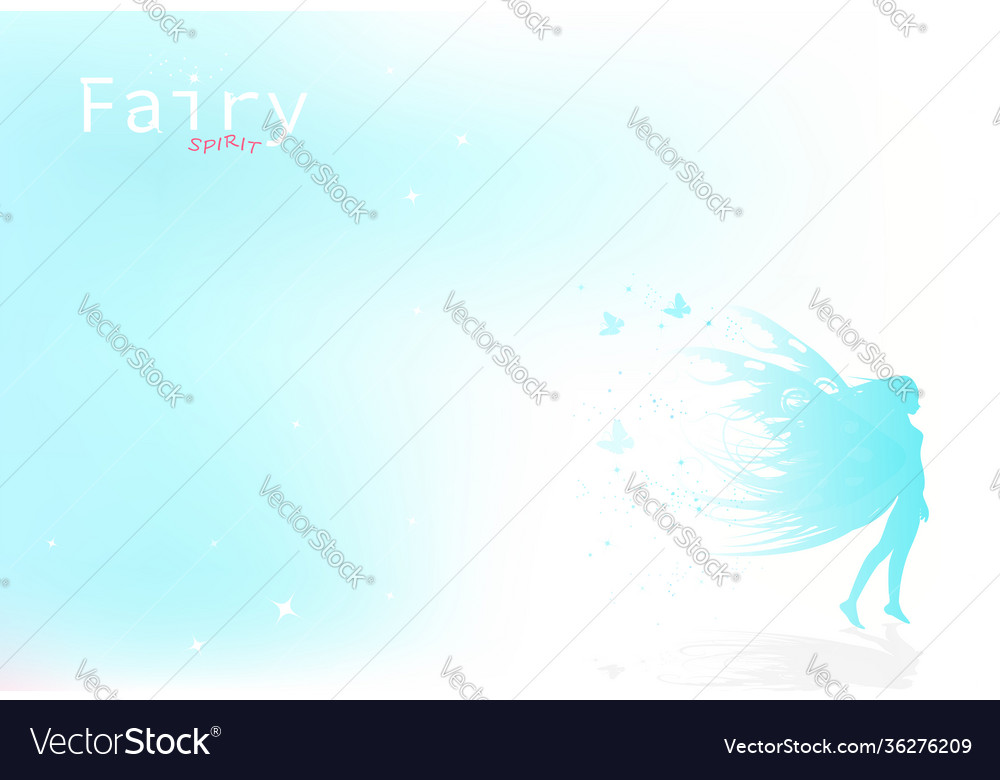 Fairy butterfly in nature winter concept stars Vector Image