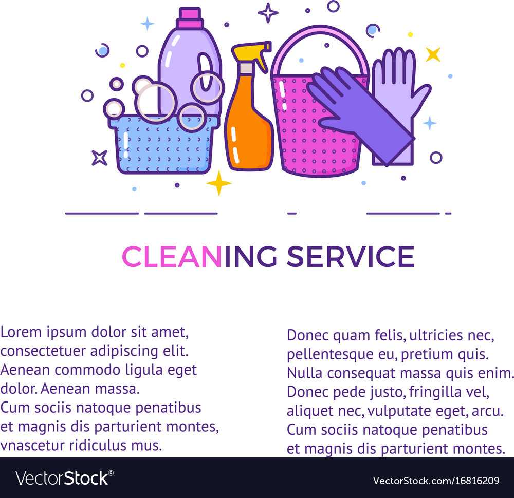 Flat design logo for cleaning service isolated