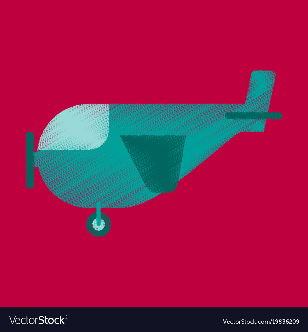 Flat icon in shading style airplane with propeller