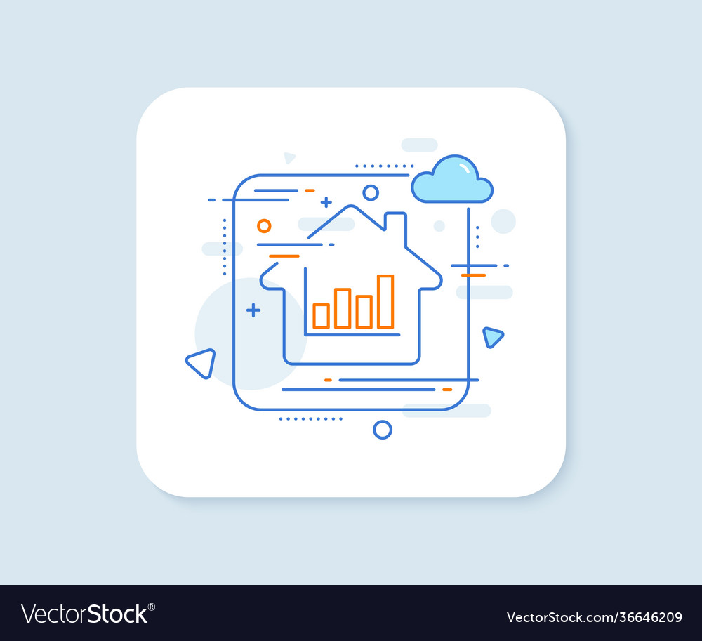 Histogram chart line icon financial graph vector image Histogram chart line icon financial graph
